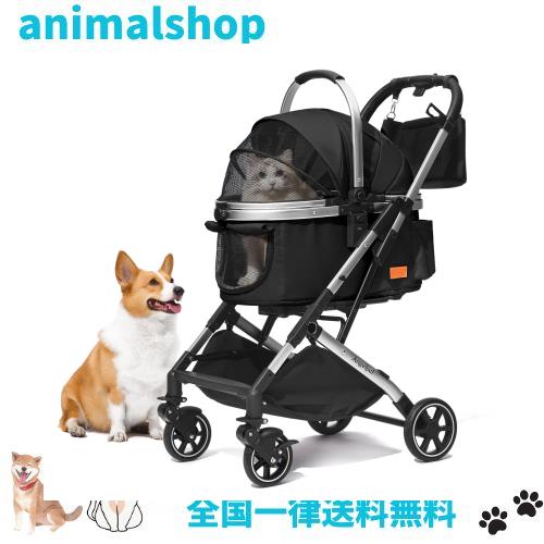 Angelpet ペットカート 分離型 猫 犬用 バギー いぬ用 4輪 前輪360°