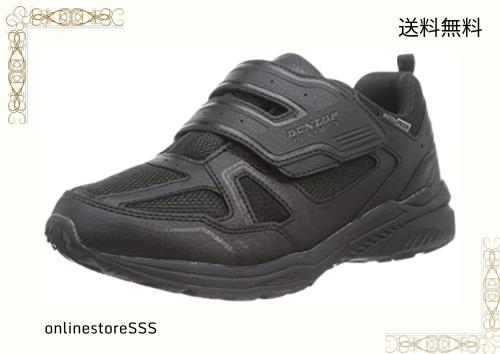 [ダンロップリファインド] 防水 幅広 4E 面ファスナー ウォーキング ジョギング ランニング シューズ メンズ スニーカー DM287 ブラック