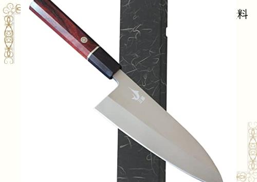 漁川 出刃包丁 【ホンジュラス紅檀柄】 【6Cr16MoV鋼】 【刃渡181】 右利き 和包丁 家庭用 魚介 捌く 家での魚さばきをもっと簡単にの通販は 7,152円