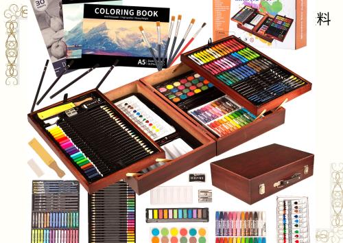 KINSPORY 168点 お絵かきセット 絵具セット 豪華 想像力 創造性 色鉛筆 クレヨン 水彩画 収納ケース付き 持ち運び 収納便利の通販は
