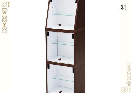 パレットライフ フィギュアケース 3段 コレクションケース コレクションラック 棚 グッズ 収納 オタク おしゃれ 木製 木目調 ガラス ブラの通販は 11,661円