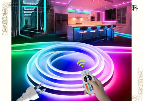 LEDテープライト 20M RGB 100V EL蛍光チューブ管 高輝度 屋外 防水 16色変換 室内 LEDライト ネオンライト 呼吸ランプモードの調整可能なの通販は