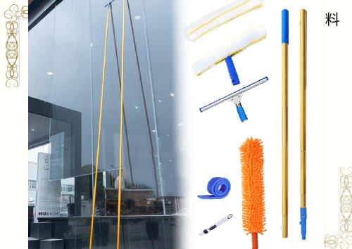 LSPYYDS ガラスワイパー 伸縮柄 クリーニングツール 長さ1.4~12.5m 外壁 ガラス ブラシ 高い ところ の 窓 拭き 伸びる ロングモップ 大