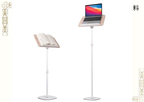 POLESTO 読書用ブックスタンド 54cm-130cm昇降式 サイドテーブル角度調整 金属構造 台座 しっかり安定性 木製パッド付き ノートパソコンの通販は 6,121円