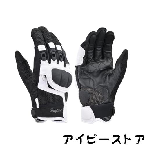 デイトナ(Daytona) バイク用 グローブ 春夏 手のひら本革(ヤギ革) ハードプロテクター スマホ対応 コンフォートエアフロー メッシュグロ