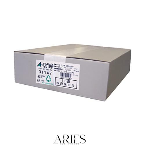 エーワン ラベルシール レーザー A4 30面 500シート 31147