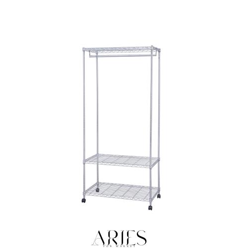 アイリスオーヤマ(IRIS OHYAMA) ラック メタルラック ワードローブ キャスター付き ハンガーラック 洋服掛け 防サビ加工 ポール径19mm 幅