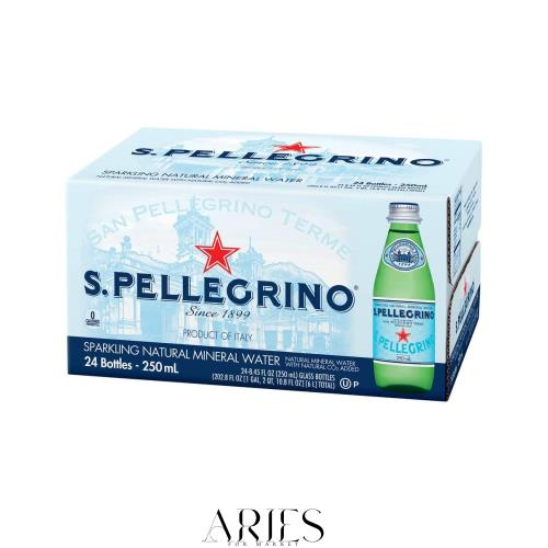 S.Pellegrino(サンペレグリノ) 炭酸水 瓶 250ml×24本 (イタリア産 炭酸入りナチュラルミネラルウォーター スクリューキャップ)