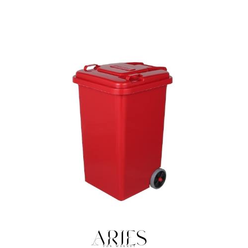 ダルトン(Dulton) プラスチック トラッシュカン 65L レッド ゴミ箱のマスターピース ふた付き 大型 屋外 水抜き穴有り 高さ680mm 幅415mm