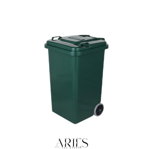 ダルトン(Dulton) プラスチック トラッシュカン 65L グリーン ゴミ箱のマスターピース ふた付き 大型 屋外 水抜き穴有り 高さ680mm 幅415