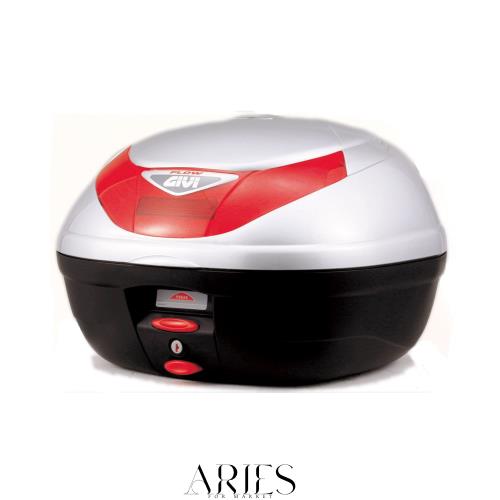 GIVI(ジビ) バイク用 リアボックス モノロック 35L FLOWシリーズ E350G730 シルバー塗装 レッドレンズ 68042