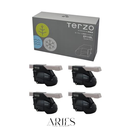 Terzo テルッツォ (by PIAA) ルーフキャリア ベースキャリア フット 4個入 ルーフレールタイプ ブラック ロック付 EF11BLの通販は 8,536円