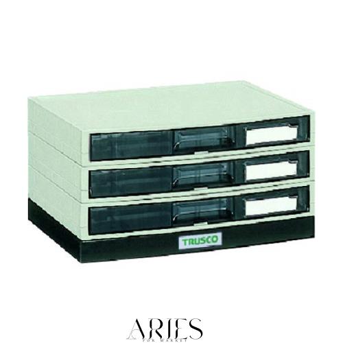 TRUSCO(トラスコ) αレターケース A4・積み重ねタイプ 横浅型3段 LA4-S3S