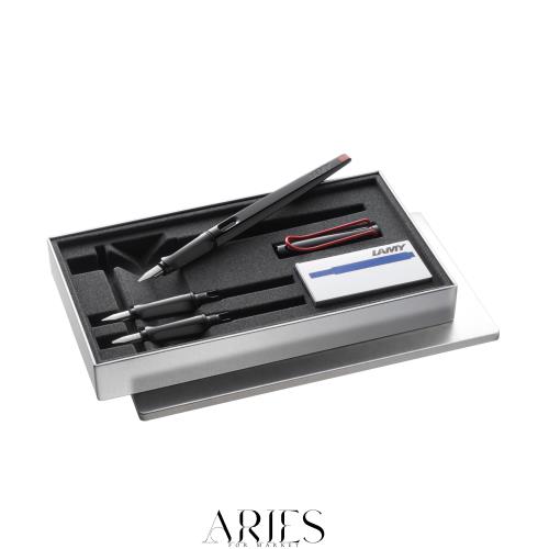 LAMY（ラミー）joy ブラック カリグラフィー 万年筆 セット 黒 - 3種類のペン先（1.1 / 1.5 / 1.9 mm） を備えた万年筆 - リボンニブ（ri