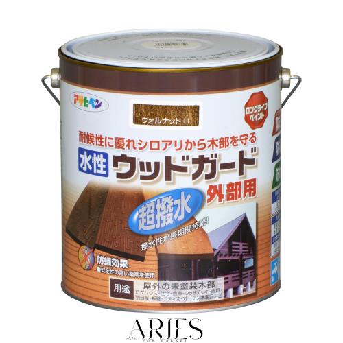 アサヒペン 塗料 ペンキ 水性ウッドガード外部用 3L ウォルナット 11 水性 木部用 艶消し ステイン仕上げ 低臭 撥水性 防カビ 防虫 防腐
