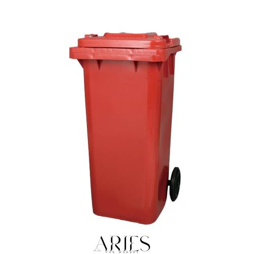 ダルトン(Dulton) プラスチック トラッシュカン 120L レッド ゴミ箱のマスターピース ふた付き 大型 屋外 高さ940mm 幅465mm 奥行560mm P