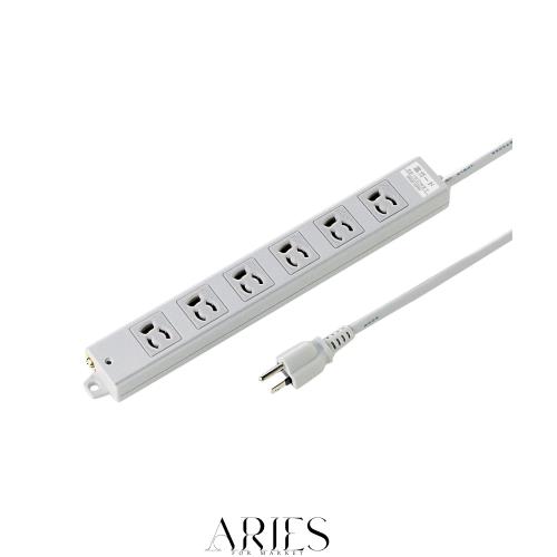 サンワサプライ TAP-K6SP-3 工事物件雷ガードタップ 抜け止めコンセント 3P 6個口