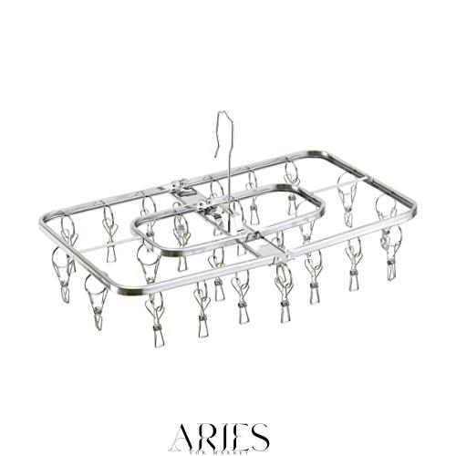 下村企販 壊れにくくて永く使える ピンチハンガー 角型24ピンチ 【日本製】 ステンレス製 サビにくい ピンチが絡まりにくい 浴室乾燥OK