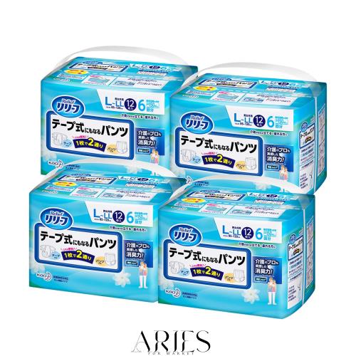 【ケース販売】リリーフ テープ 式にもなるパンツ L~LL 48枚【ADL区分:立てる・座れる方】の通販は 6,848円