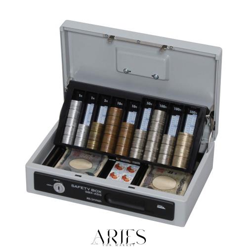 アイリスオーヤマ(IRIS OHYAMA) 金庫 手提げ金庫 A5 スリム ダブルトレー SBX-A5S グレー