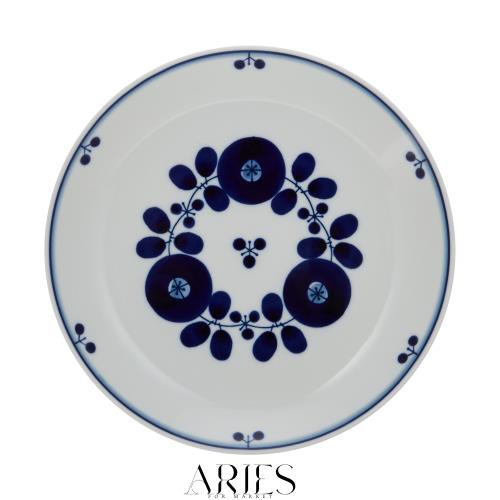 白山陶器 プレートL 青 ブルーム ブーケ (約)φ23.5cm 波佐見焼 日本製