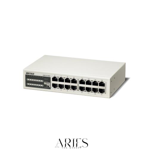 バッファロー BUFFALO 10/100Mbps対応 金属筺体 電源内蔵 16ポート ホワイト スイッチングハブ LSW3-TX-16NSR 7,163円