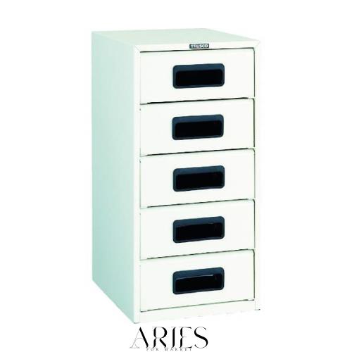 TRUSCO(トラスコ) αレターケース スチール深型5段 引出飛出し防止型 A4-W5N