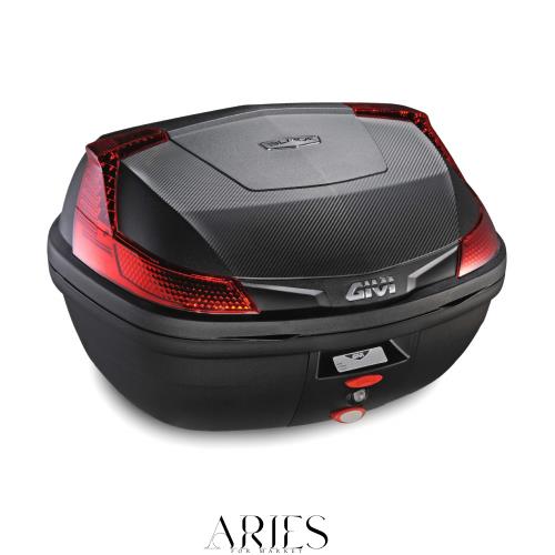 GIVI(ジビ) バイク用 リアボックス モノロック 47L BLADEシリーズ B47NML 未塗装ブラック レッドレンズ 76871