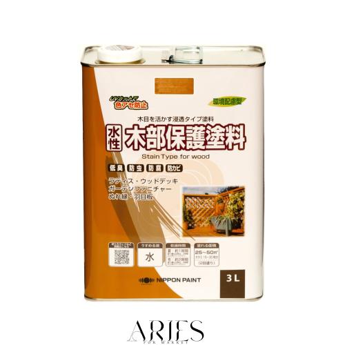 ニッペ ペンキ 塗料 水性木部保護塗料 3L オーク 水性 屋外 ステイン 日本製 4976124544552