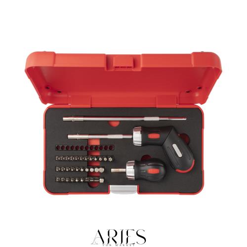 トネ(TONE) ラチェットドライバーセット RDS32 ビット差込 ＆6.35mm(1/4”) レッド 内容37点