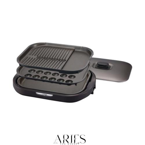 タイガー魔法瓶(TIGER) ホットプレート3枚セット 平面たこ焼き 蓋付き ブラウン CRC-A300-T