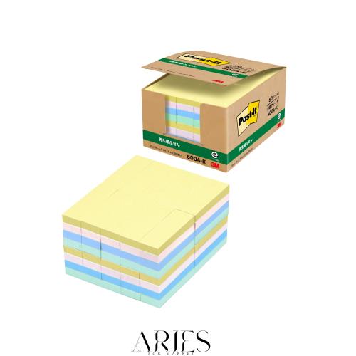 3M ポストイット 付箋 細い パステルカラー 75×25mm 100枚×80パッド 5004-K エコマーク認定商品 グリーン購入法適合
