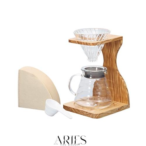 HARIO(ハリオ) V60 オリーブウッドスタンドセット 1~4杯用 コーヒードリッパー プレゼント ギフト 贈り物 VSS-1206-OV