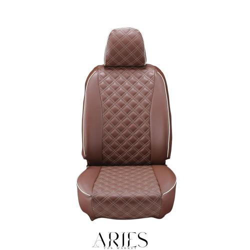 クラッツィオ(Clazzio) シートカバー ハイエースバン H200系 Clazzio キルティング ブラウン×アイボリーステッチ ET-0239【15ETB0239N】