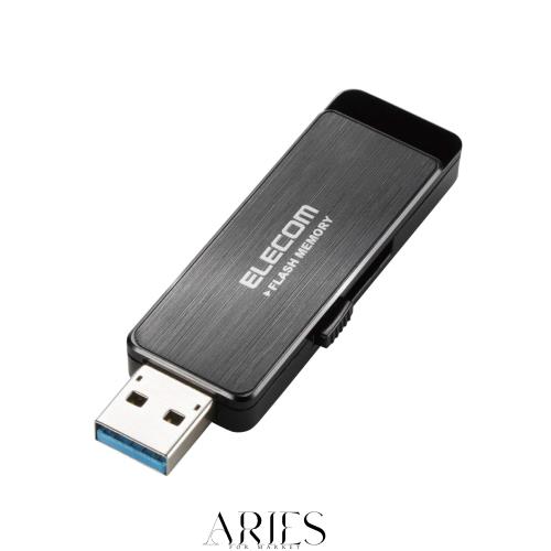 エレコム USBメモリ 32GB USB3.0 情報漏洩対策 パスワードロック ハードウェア暗号化機能搭載 ブラック MF-ENU3A32GBKの通販は