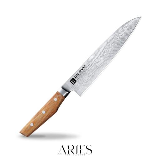 新品未使用！流RYU 牛刀 VG10ダマスカス包丁　210mm 下村工業 日本製 ダマスカス 包丁 雲竜 牛刀 210mm VG-10 33層 優美な霞