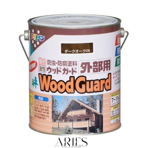 アサヒペン 油性ウッドガード 外部用 1.6L ダークオーク 08