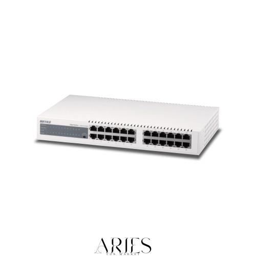 バッファロー BUFFALO Giga対応 金属筺体 電源内蔵 24ポート ホワイト スイッチングハブ LSW4-GT-24NSR