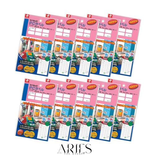 ニチバン マイタック プリンタ用ラベルシート PCラベル 10×20mm PC6-10P 10個