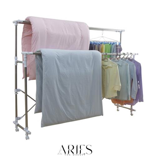 アイリスオーヤマ 洗濯物干し 布団干し 多機能物干し 約6人用 伸縮タイプ キャスター付き 折りたためる 幅120~210？ H-FTM2100の通販は 13,526円
