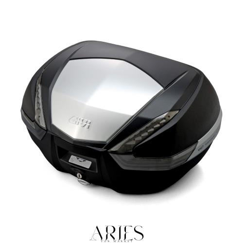 GIVI(ジビ) バイク リアボックス モノキー 47L V47NT 未塗装ブラック(アルミパネル) スモークレンズ 92513