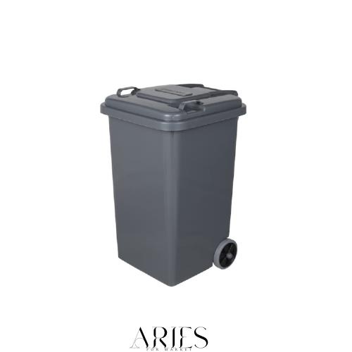 ダルトン(Dulton) プラスチック トラッシュカン 65L グレー ゴミ箱のマスターピース ふた付き 大型 屋外 水抜き穴有り 高さ680mm 幅415mm