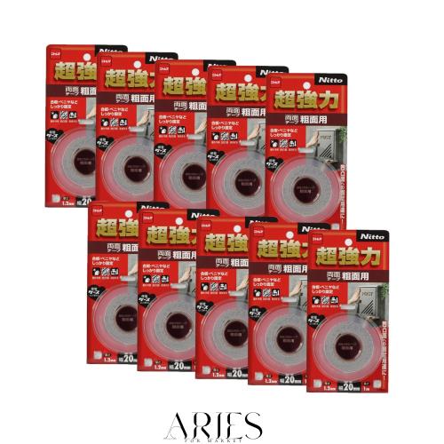 ニトムズ 超強力両面テープ 粗面用 20mm×1m T4591 10巻入り