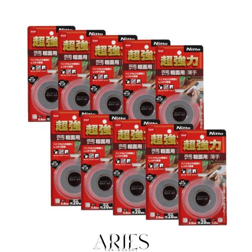 ニトムズ 超強力両面テープ 粗面用(薄手) 20mm×1.5m T4601 10巻入り