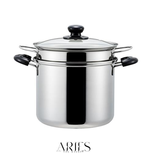ヨシカワ 日本製 パスタ鍋 22cm IH対応 シルバー ステンレス クックルックII SJ2187