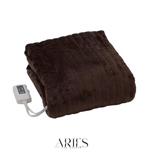 [山善] ふわふわもこもこ 電気掛・敷毛布 (丸洗い可能) 188×130cm 表面フランネル・裏面プードルタッチ仕上げ 室温センサー付 YMK-F43P(
