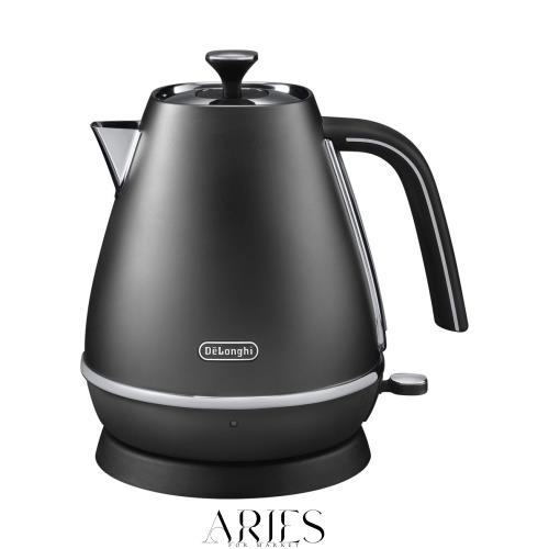 デロンギ(DeLonghi) ディスティンタコレクション 電気ケトル エレガンスブラック 1.0L 空だき防止 自動電源オフ KBI1200J-BK