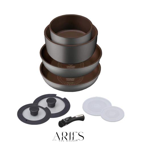 【Amazon.co.jp限定】 アイリスオーヤマ フライパン 鍋 セット フライパンセット IH ガス火対応 9点 ダイヤモンドコートパン シルバー 軽の通販は 7,898円