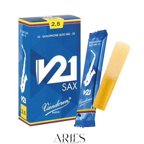 バンドーレン アルトサクソフォンリード V21 硬さ : 2-1/2 (10枚入り)