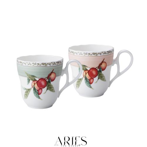 Noritake ノリタケ マグカップ ( 色変り ペアセット ) 375cc オーチャードガーデン 電子レンジ対応 2個 アトモスグリーン ・ スモーキーの通販は